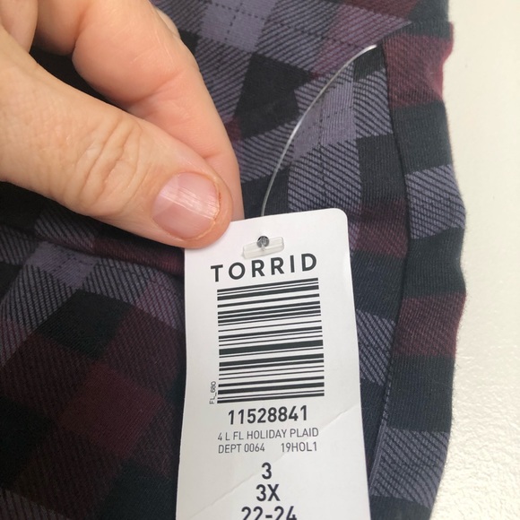 NWT Burgandy/Black/Grey Plaid Tights - Picture 3 of 3